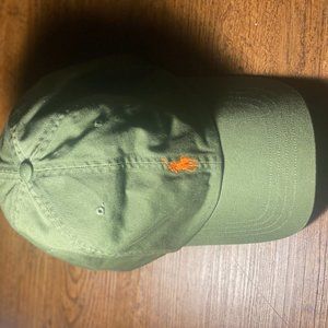 Ralph Lauren Polo, Green Hat/Orange Polo Sign, Adjustable Strap "one size only"